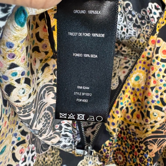 Atelier Nicole hiller 90’s -Y2K, black silk asymmetrical with medallion print - Picture 10 of 11